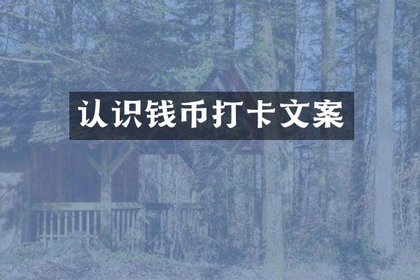 认识钱币打卡文案