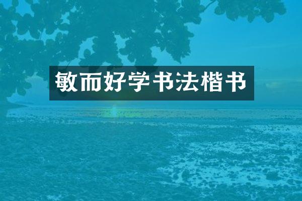敏而好学书法楷书