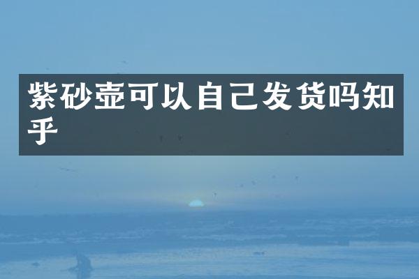 紫砂壶可以自己发货吗知乎