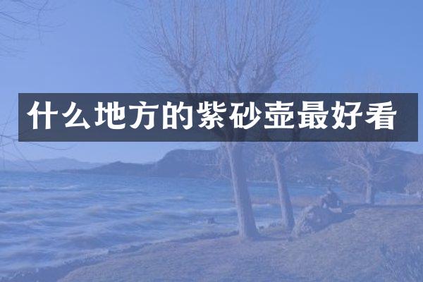 什么地方的紫砂壶最好看