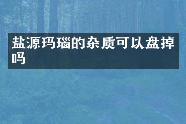 盐源玛瑙的杂质可以盘掉吗