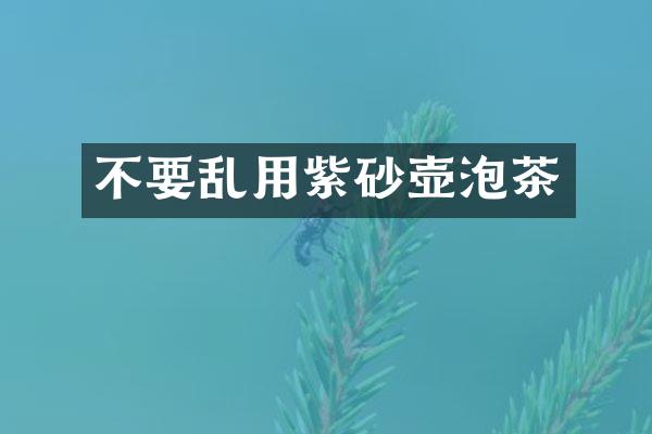 不要乱用紫砂壶泡茶