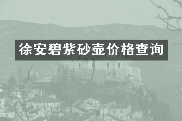 徐安碧紫砂壶价格查询