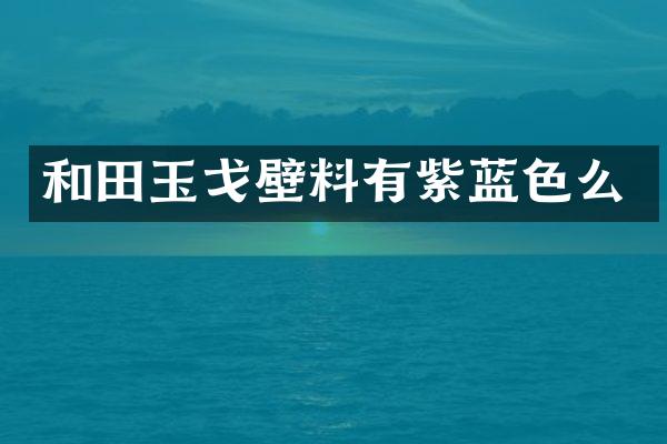 和田玉戈壁料有紫蓝色么