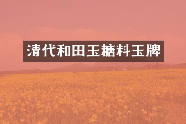 清代和田玉糖料玉牌