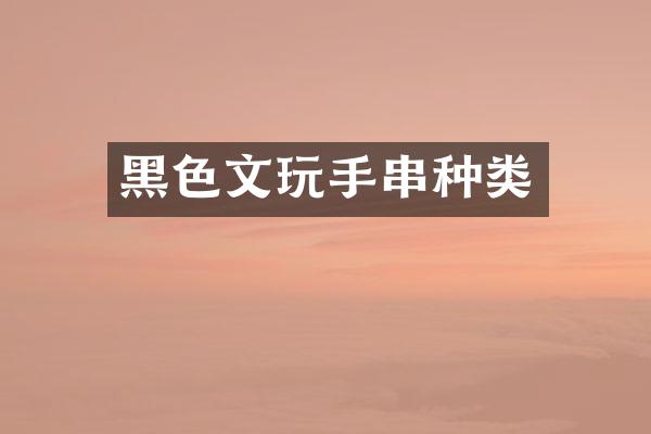 黑色文玩手串种类