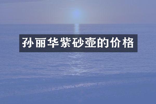 孙丽华紫砂壶的价格
