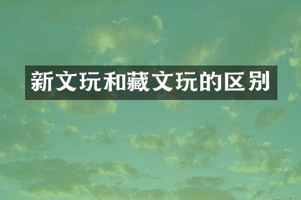 新文玩和藏文玩的区别