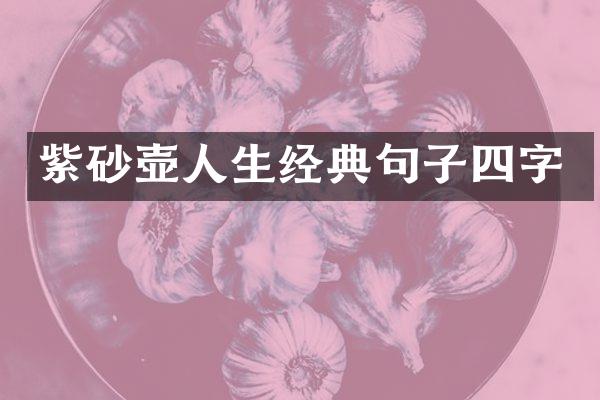 紫砂壶人生经典句子四字