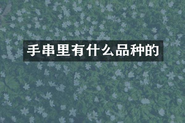 手串里有什么品种的