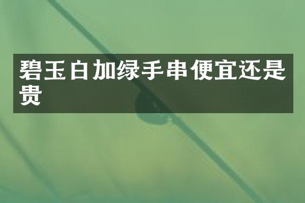 碧玉白加绿手串便宜还是贵