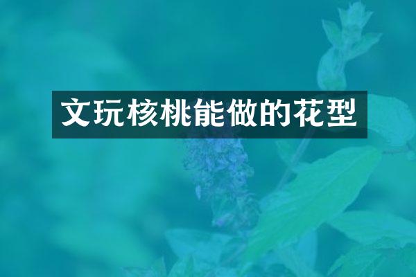 文玩核桃能做的花型