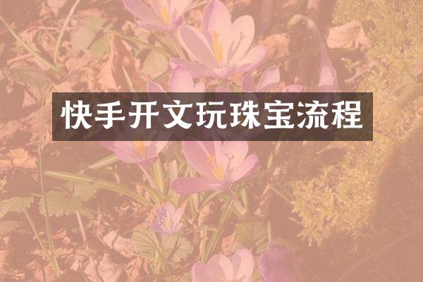 快手开文玩珠宝流程