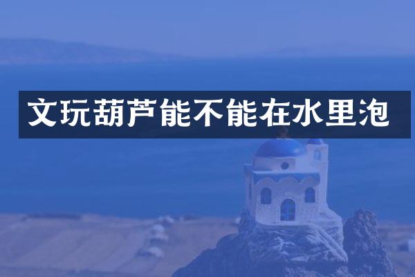文玩葫芦能不能在水里泡