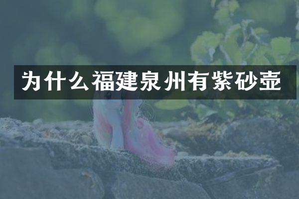 为什么福建泉州有紫砂壶
