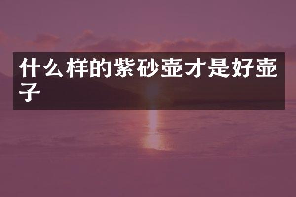 什么样的紫砂壶才是好壶子