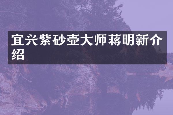 宜兴紫砂壶大师蒋明新介绍