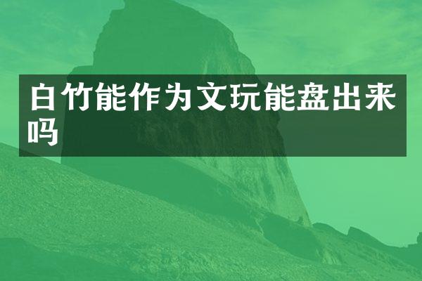 白竹能作为文玩能盘出来吗