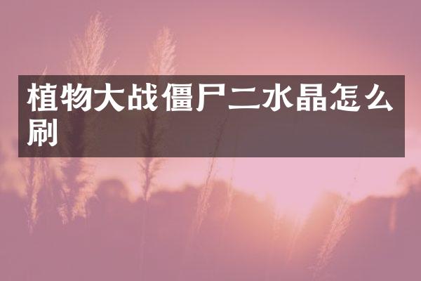 植物大战僵尸二水晶怎么刷