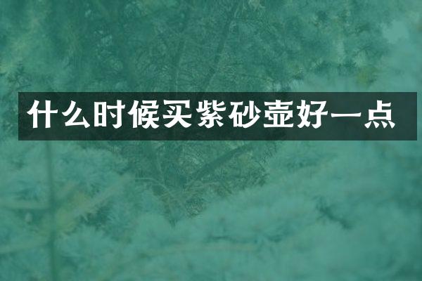 什么时候买紫砂壶好一点