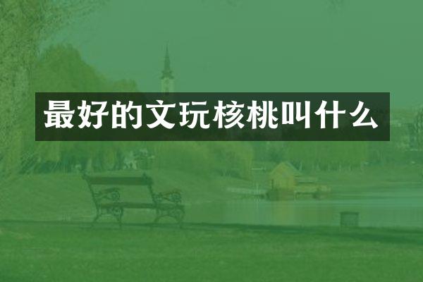 最好的文玩核桃叫什么