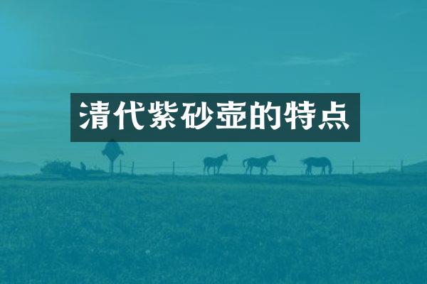 清代紫砂壶的特点