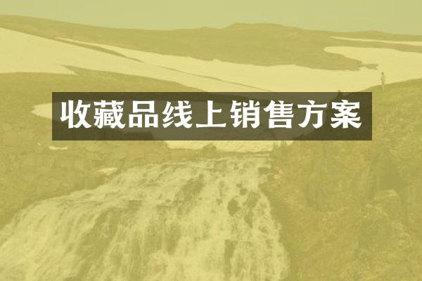 收藏品线上销售方案