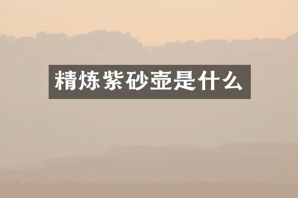 精炼紫砂壶是什么