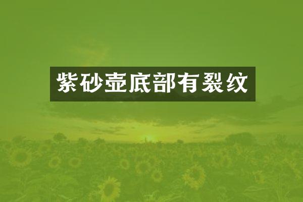 紫砂壶底部有裂纹