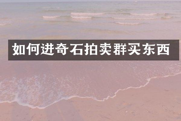 如何进奇石拍卖群买东西