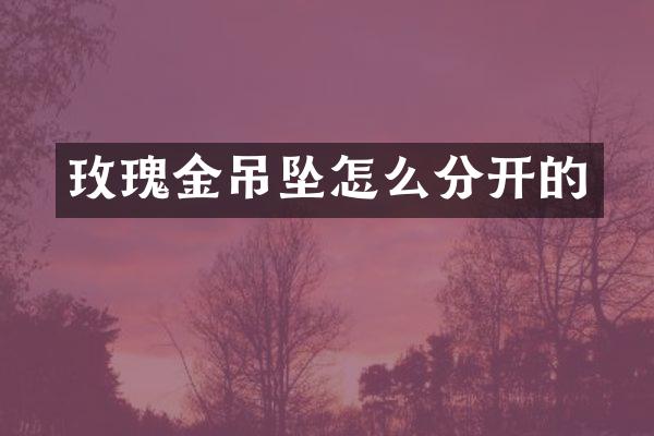 玫瑰金吊坠怎么分开的