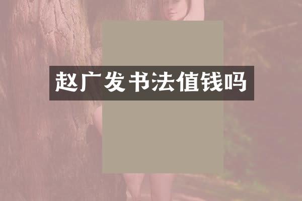 赵广发书法值钱吗