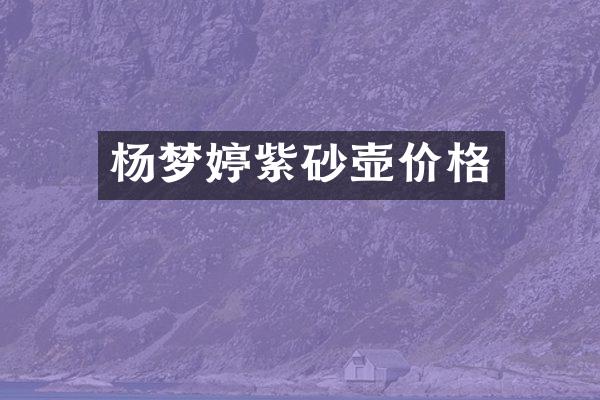 杨梦婷紫砂壶价格