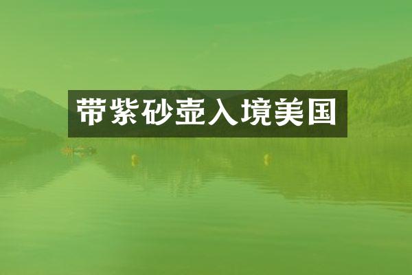 带紫砂壶入境美国
