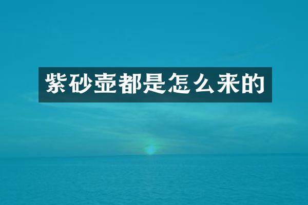 紫砂壶都是怎么来的