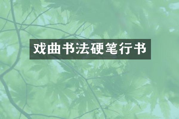 戏曲书法硬笔行书