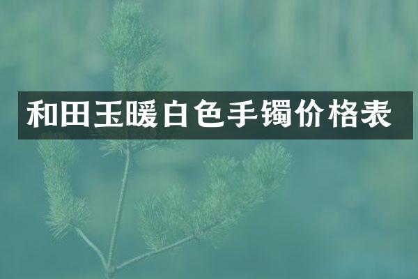 和田玉暖白色手镯价格表