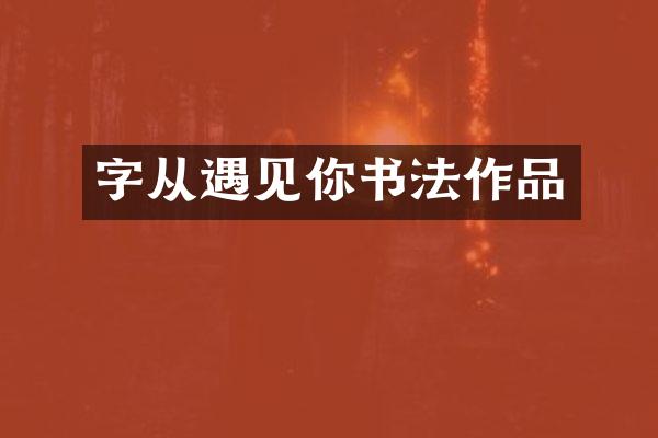 字从遇见你书法作品