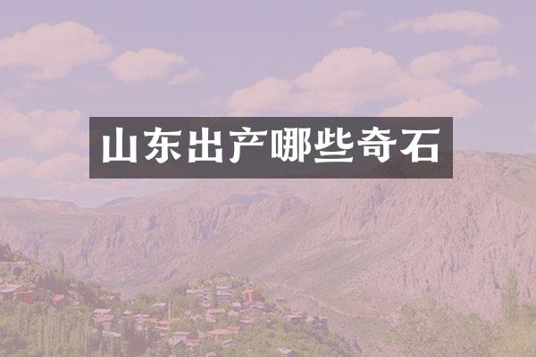 山东出产哪些奇石