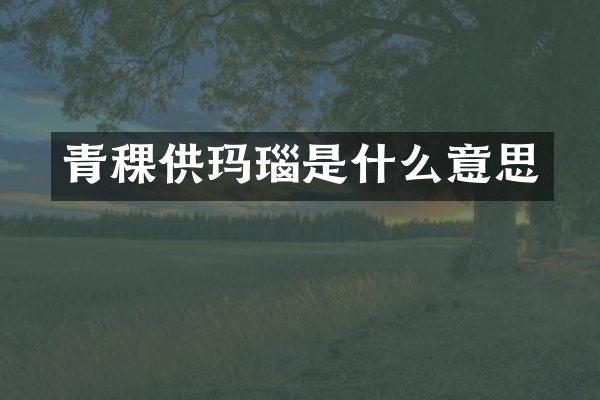 青稞供玛瑙是什么意思