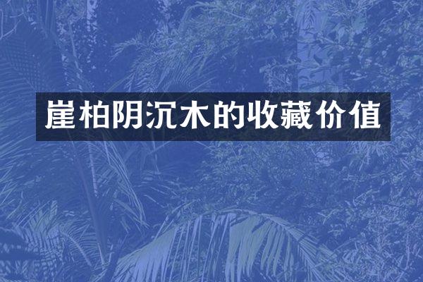崖柏阴沉木的收藏价值