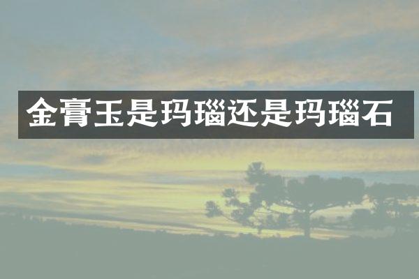 金膏玉是玛瑙还是玛瑙石