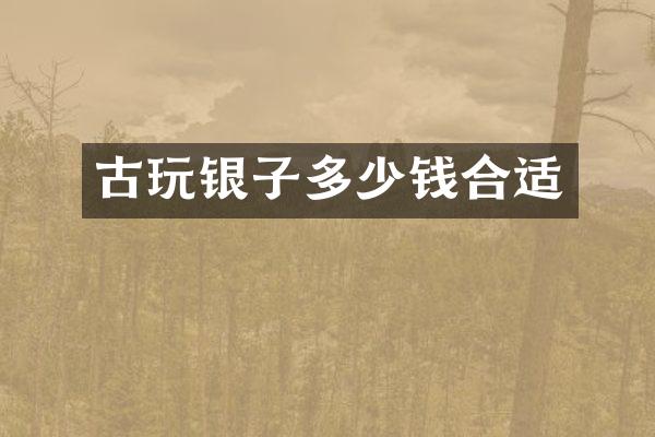 古玩银子多少钱合适