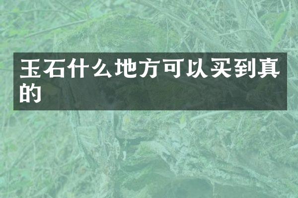 玉石什么地方可以买到真的