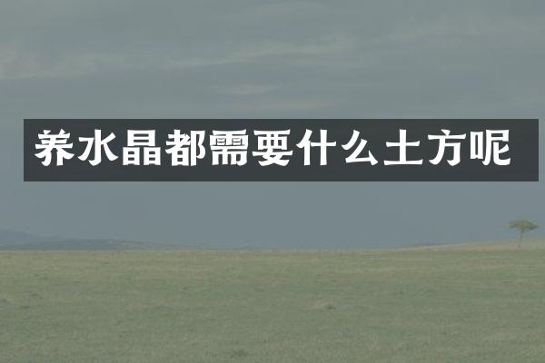 养水晶都需要什么土方呢