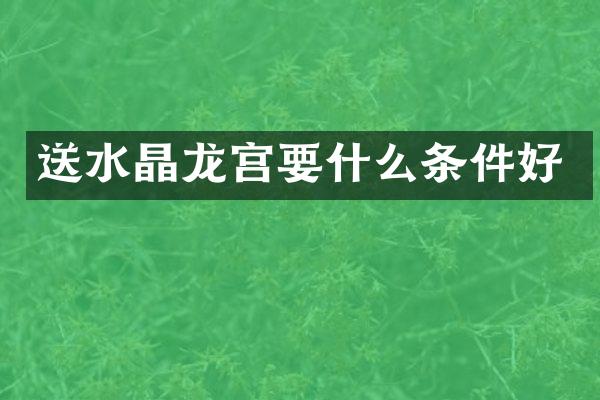 送水晶龙宫要什么条件好
