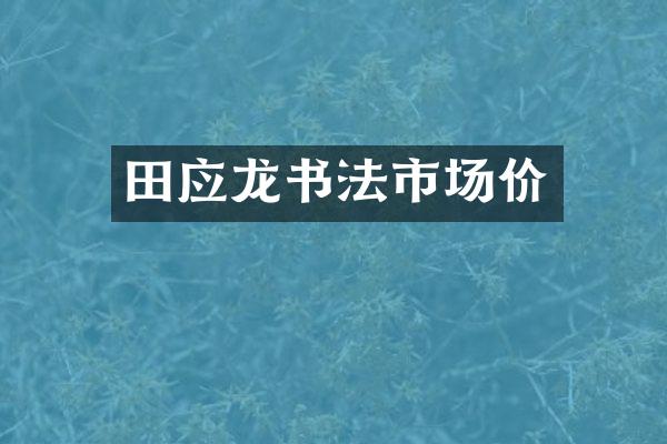 田应龙书法市场价