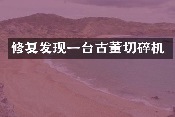 修复发现一台古董切碎机