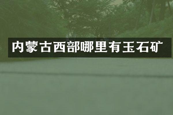 内蒙古西部哪里有玉石矿