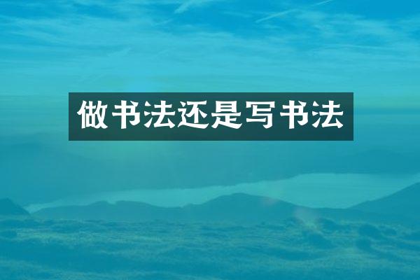 做书法还是写书法